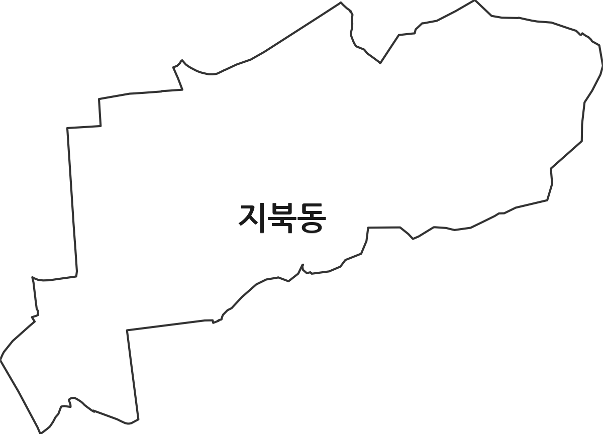 충청북도 청주시 상당구 지북동 법정동 행정구역 경계 지도