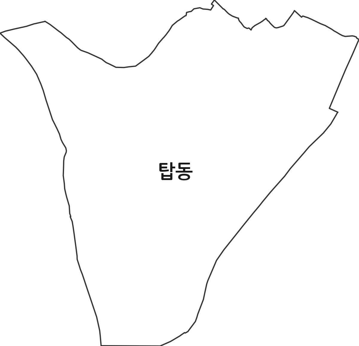 충청북도 청주시 상당구 탑동 법정동 행정구역 경계 지도