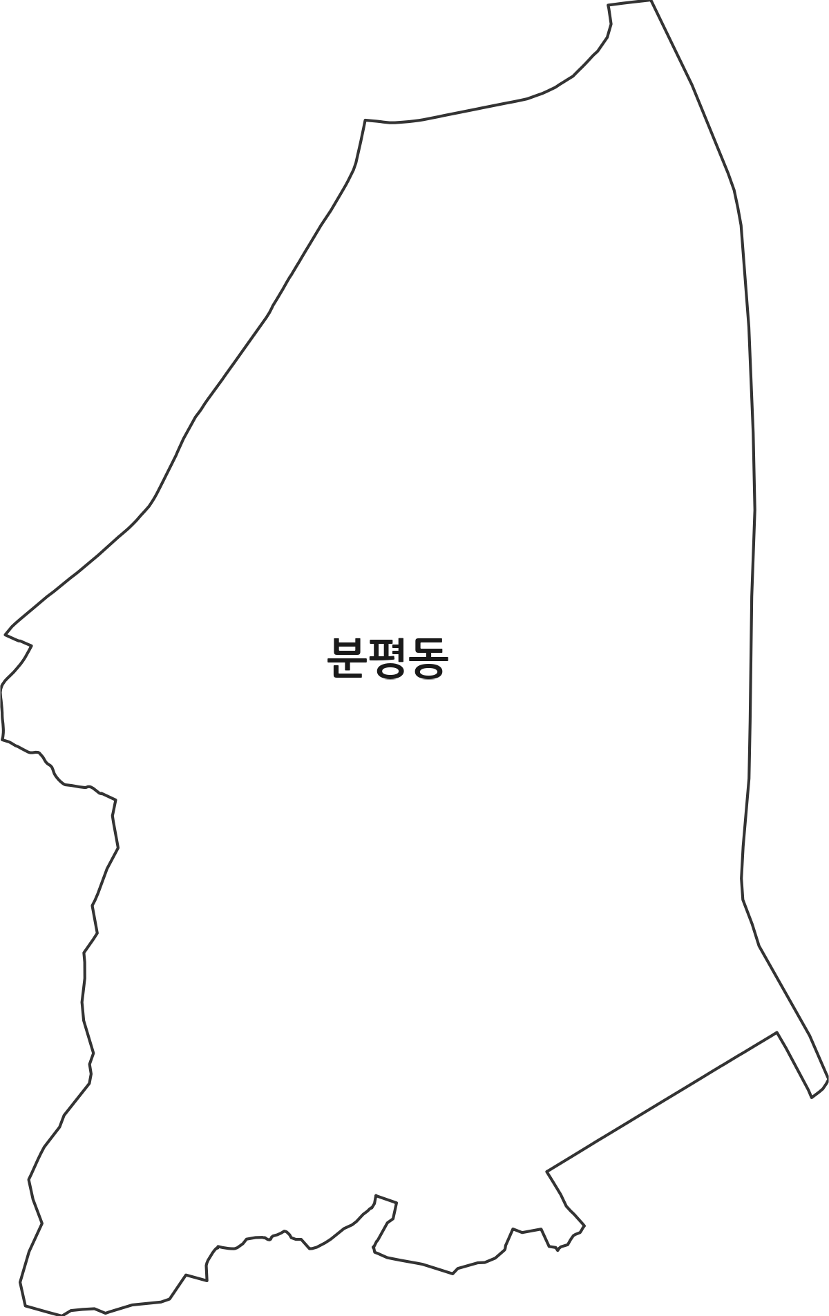 충청북도 청주시 서원구 분평동 행정동 행정구역 경계 지도