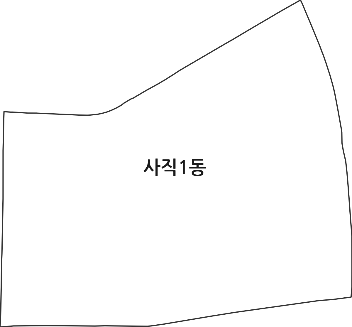 충청북도 청주시 서원구 사직1동 행정동 행정구역 경계 지도