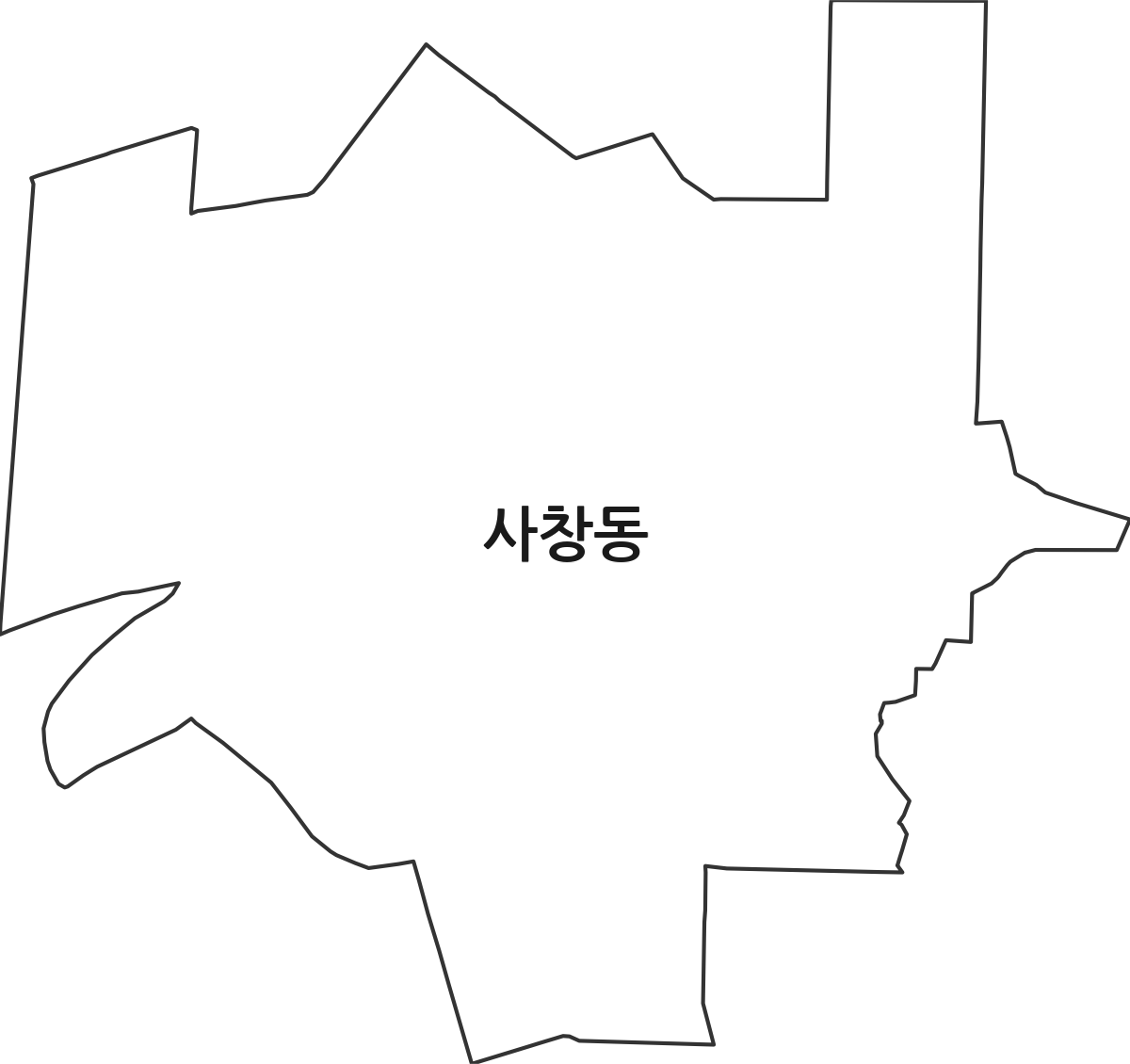 충청북도 청주시 서원구 사창동 행정동 행정구역 경계 지도
