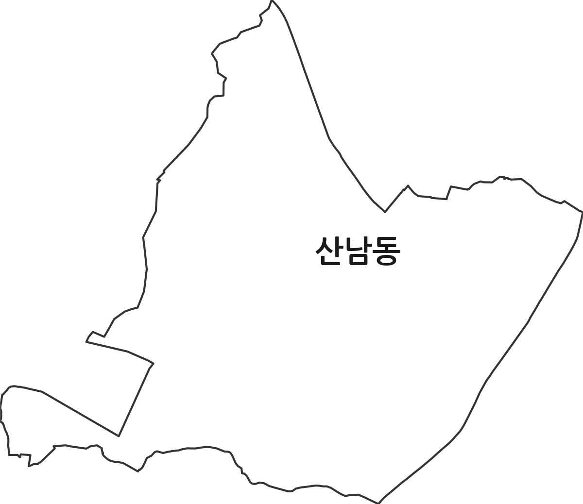 충청북도 청주시 서원구 산남동 행정동 행정구역 경계 지도