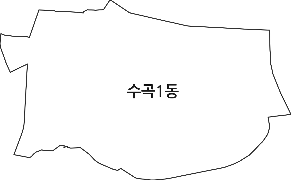충청북도 청주시 서원구 수곡1동 행정동 행정구역 경계 지도