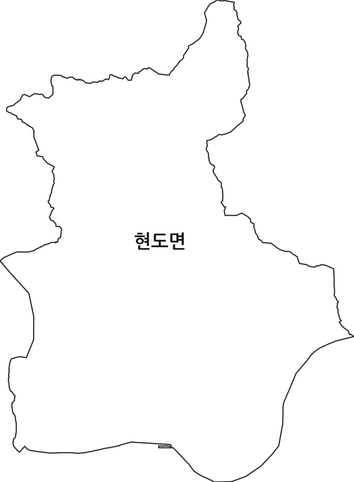 충청북도 청주시 서원구 현도면 행정동 행정구역 경계 지도