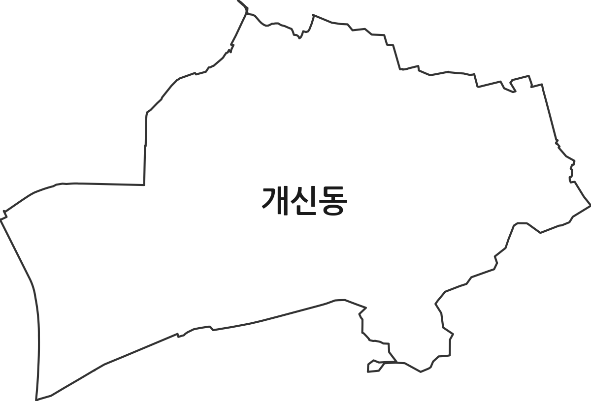 충청북도 청주시 서원구 개신동 법정동 행정구역 경계 지도