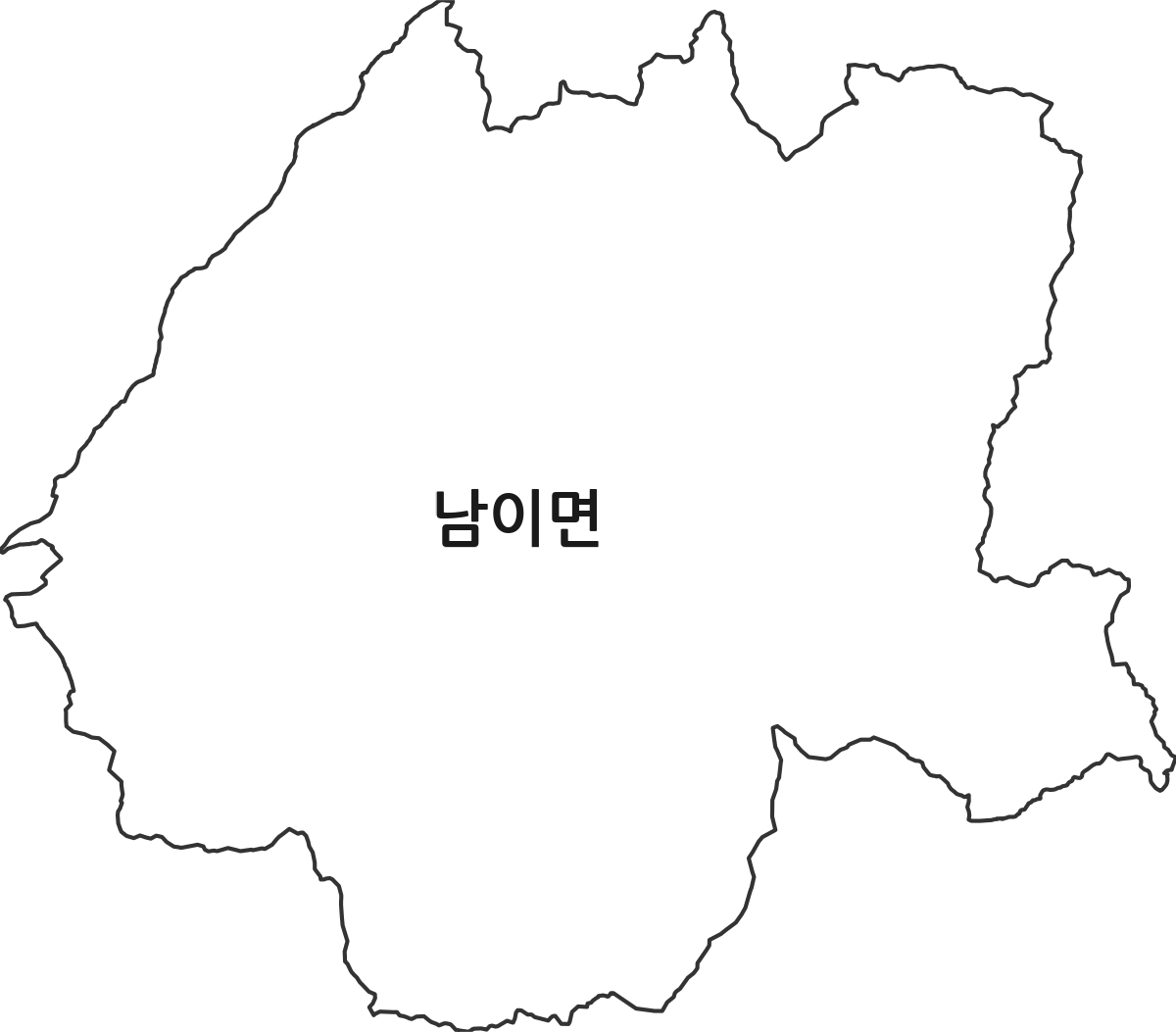 충청북도 청주시 서원구 남이면 법정동 행정구역 경계 지도