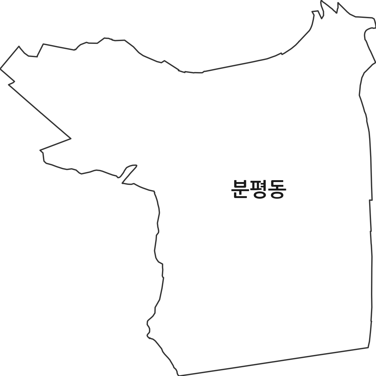 충청북도 청주시 서원구 분평동 법정동 행정구역 경계 지도
