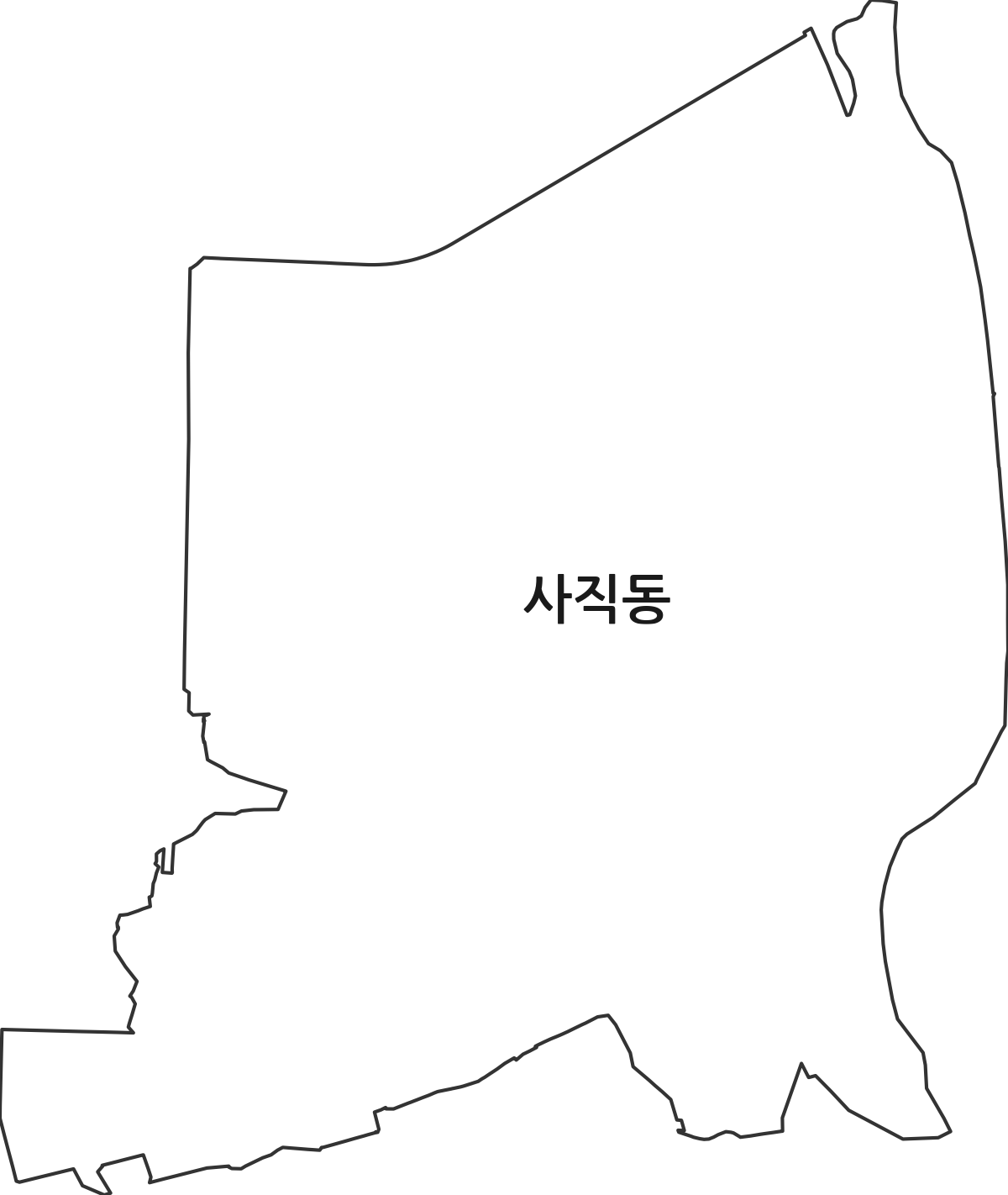 충청북도 청주시 서원구 사직동 법정동 행정구역 경계 지도