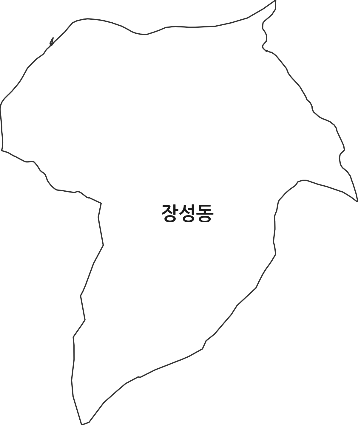 충청북도 청주시 서원구 장성동 법정동 행정구역 경계 지도