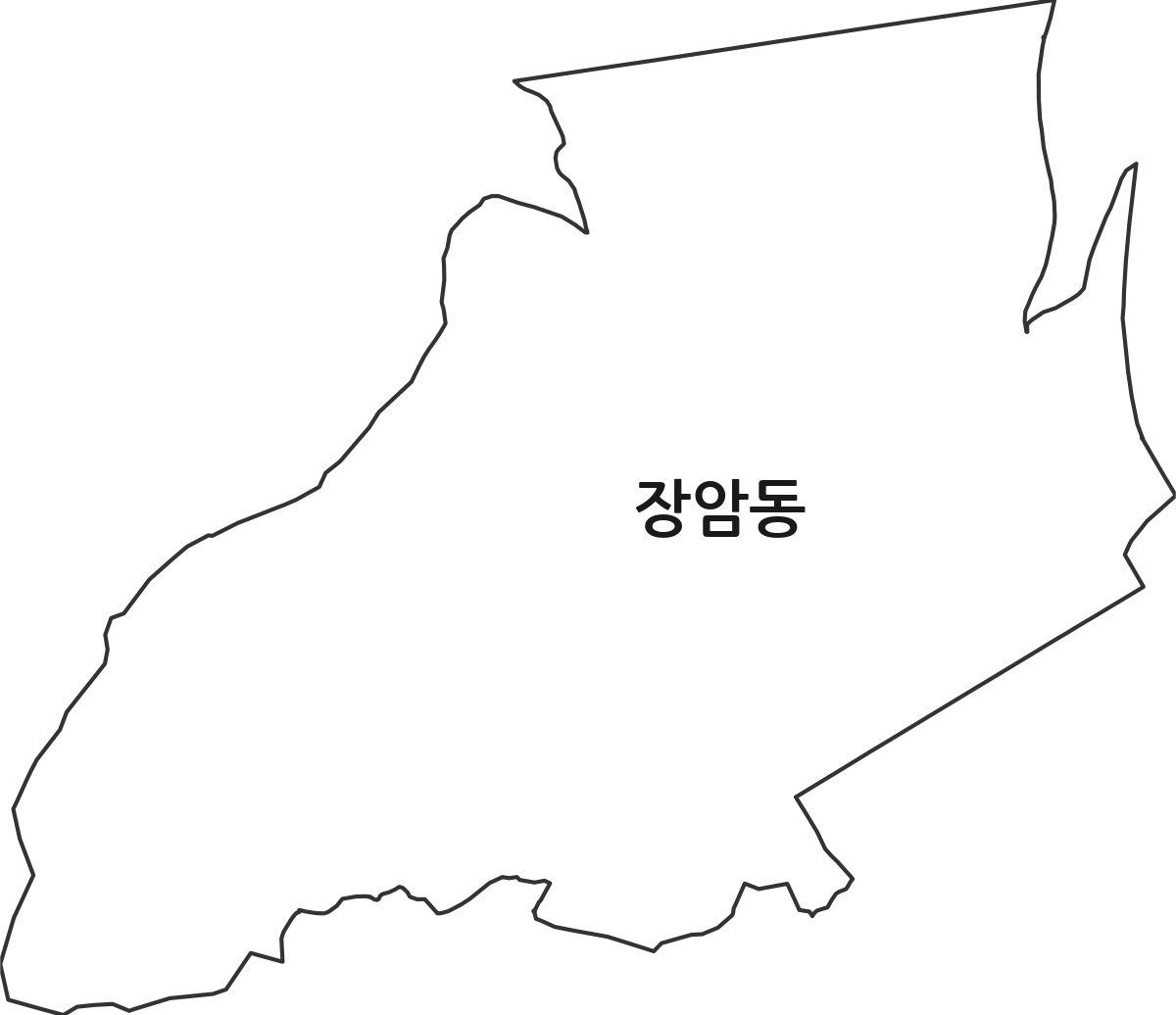 충청북도 청주시 서원구 장암동 법정동 행정구역 경계 지도