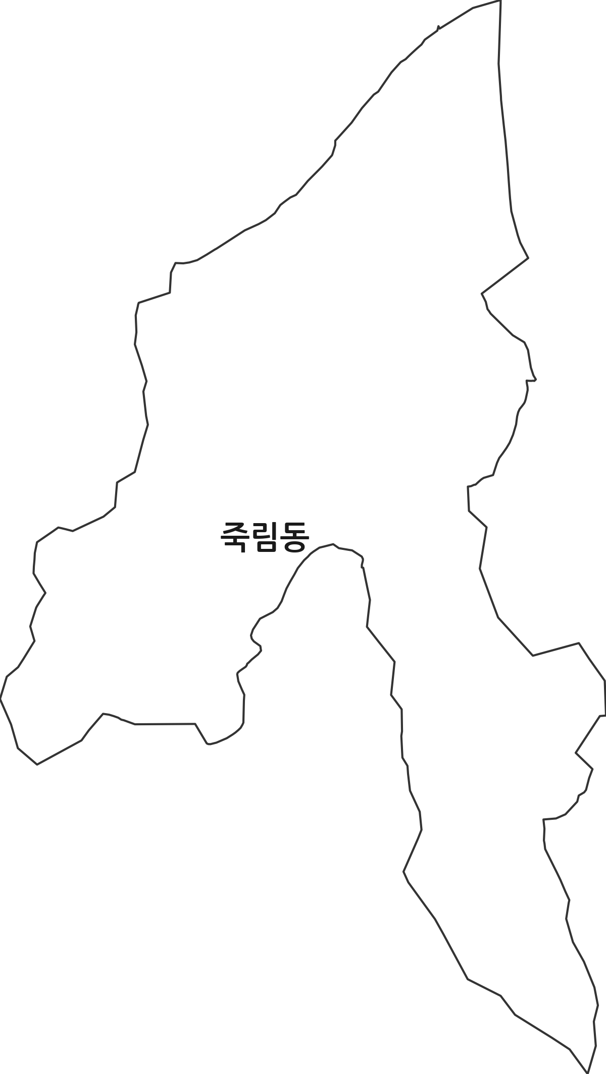 충청북도 청주시 서원구 죽림동 법정동 행정구역 경계 지도