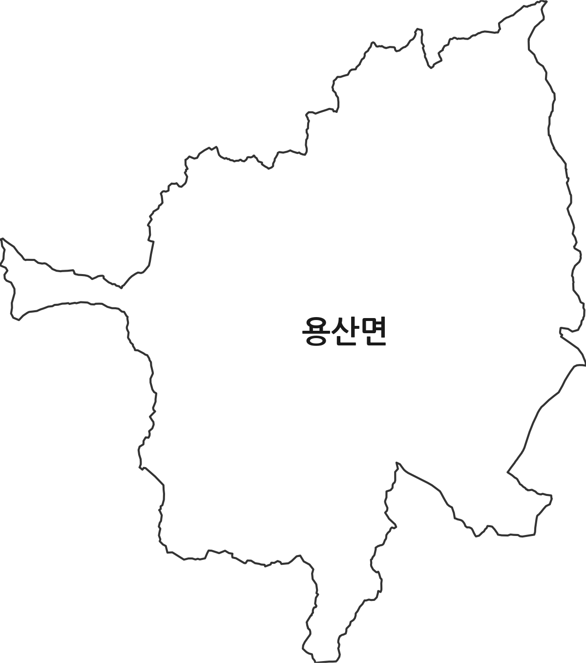 충청북도 영동군 용산면 행정동 행정구역 경계 지도