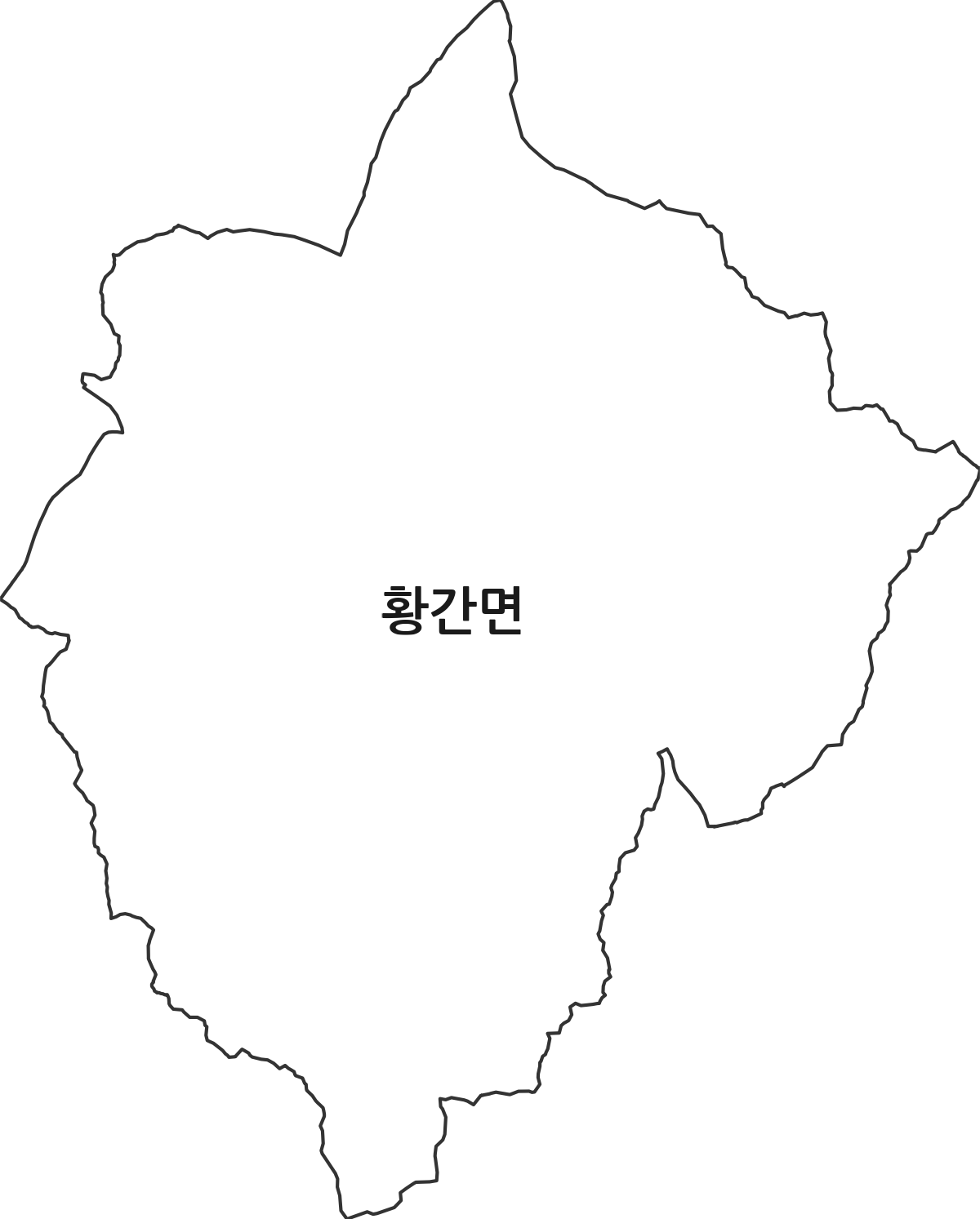 충청북도 영동군 황간면 행정동 행정구역 경계 지도
