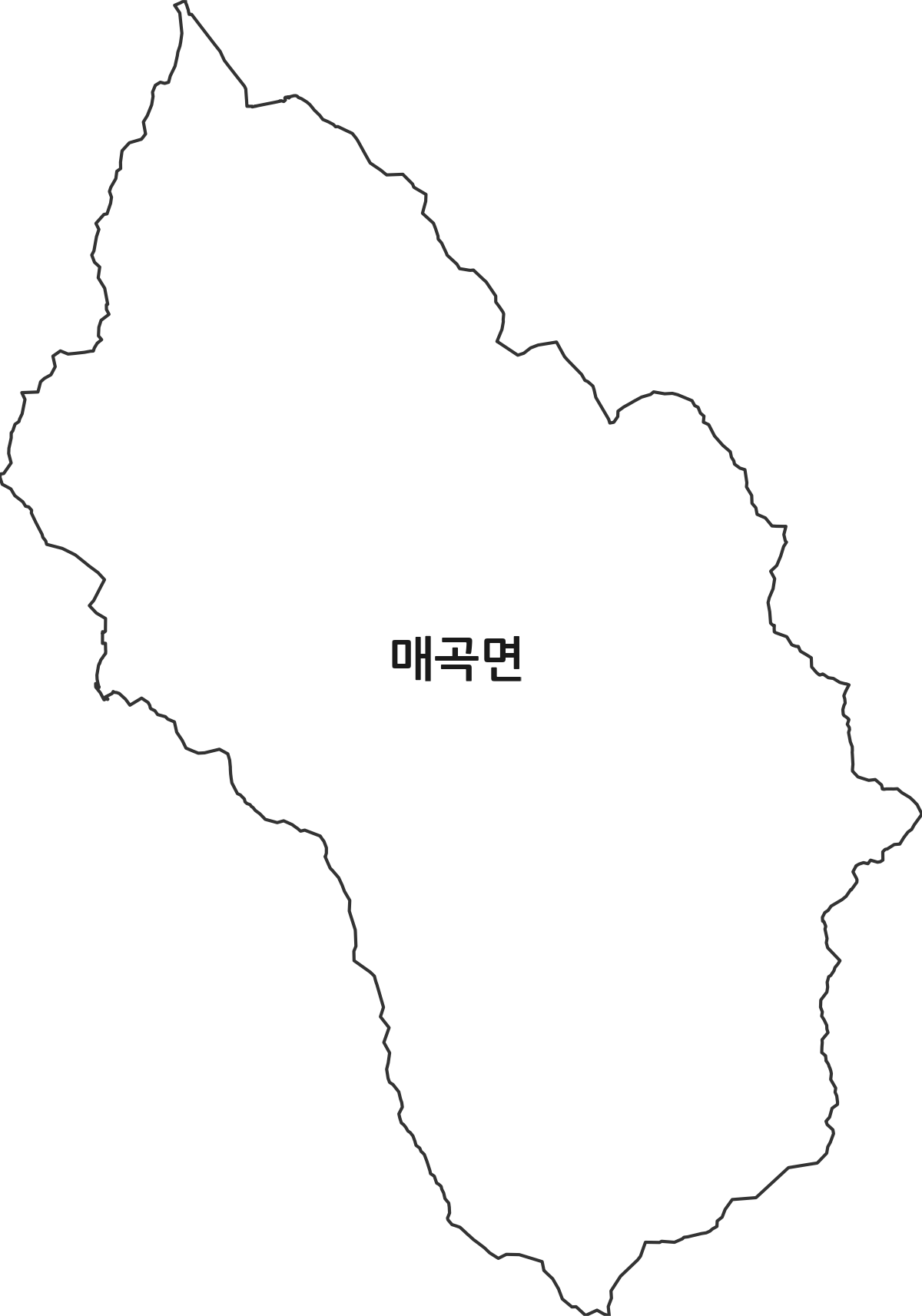 충청북도 영동군 매곡면 법정동 행정구역 경계 지도