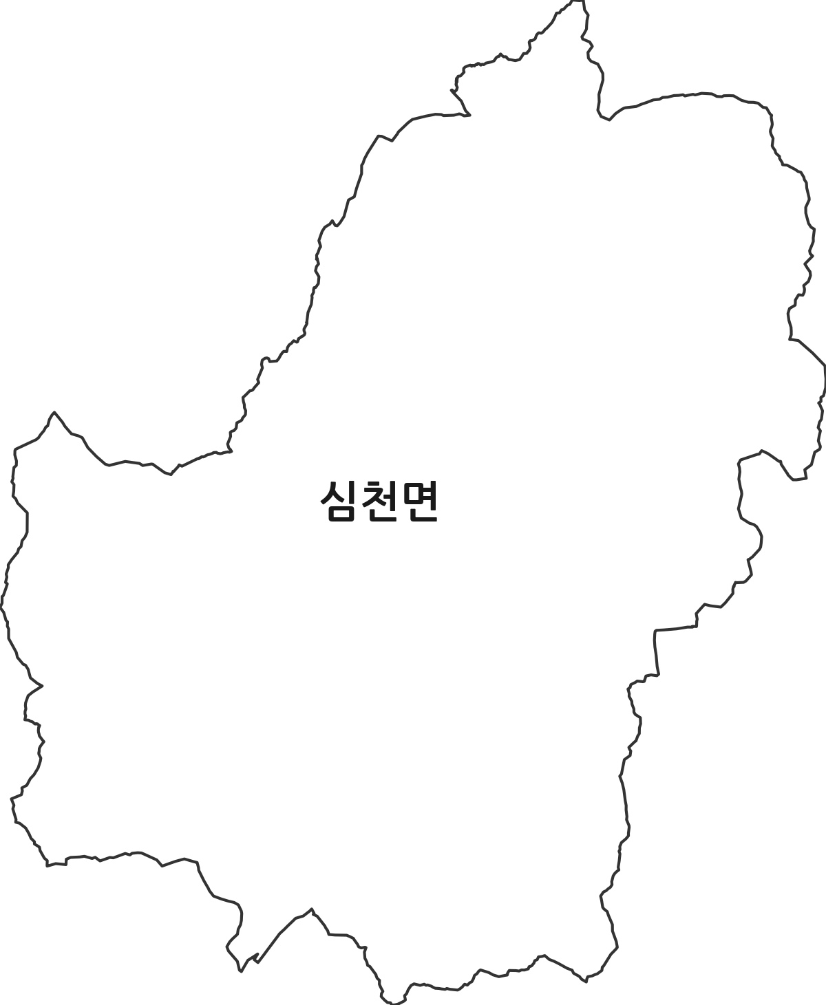 충청북도 영동군 심천면 법정동 행정구역 경계 지도