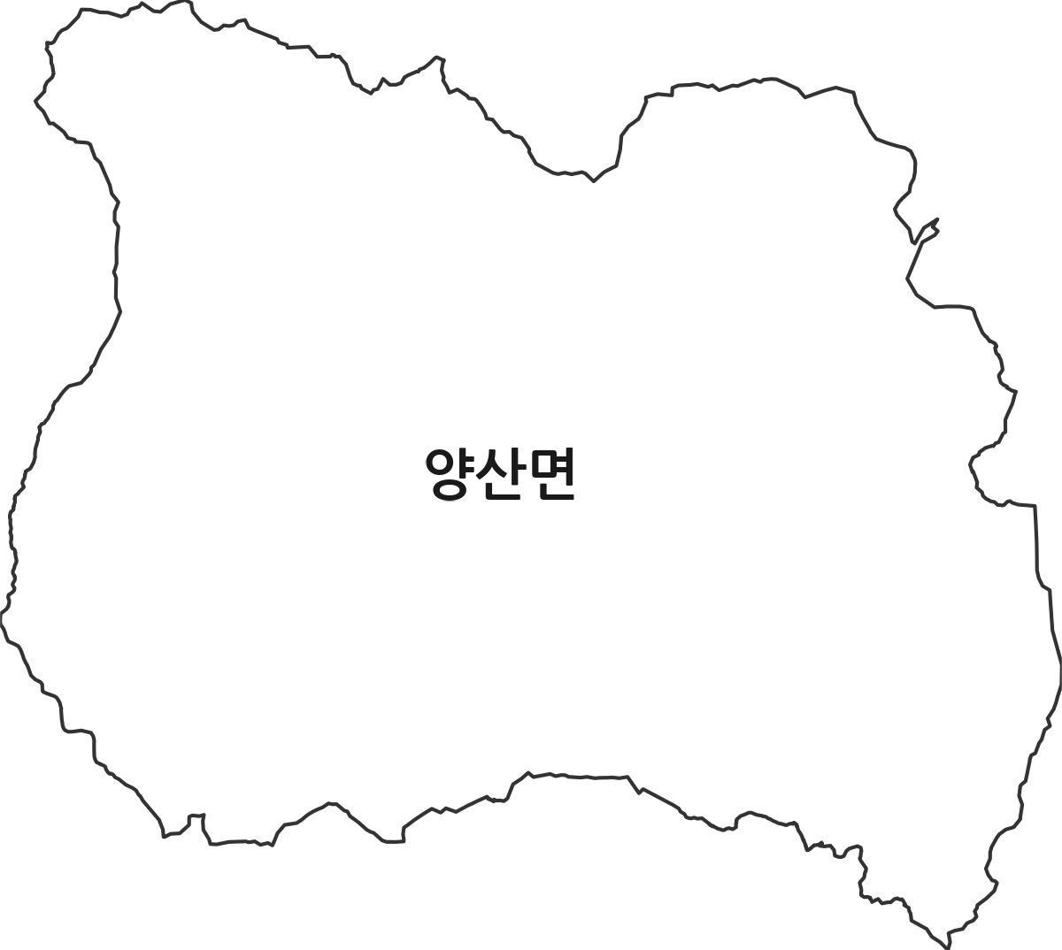 충청북도 영동군 양산면 법정동 행정구역 경계 지도
