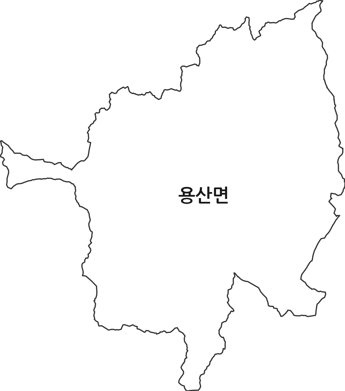 충청북도 영동군 용산면 법정동 행정구역 경계 지도