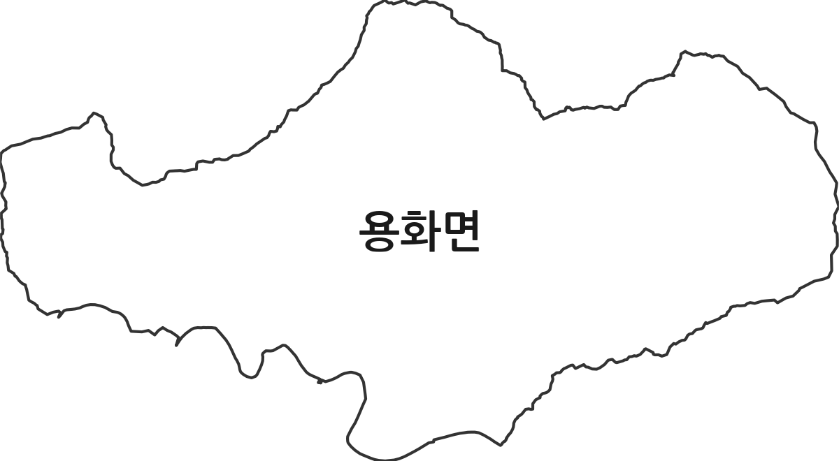 충청북도 영동군 용화면 법정동 행정구역 경계 지도
