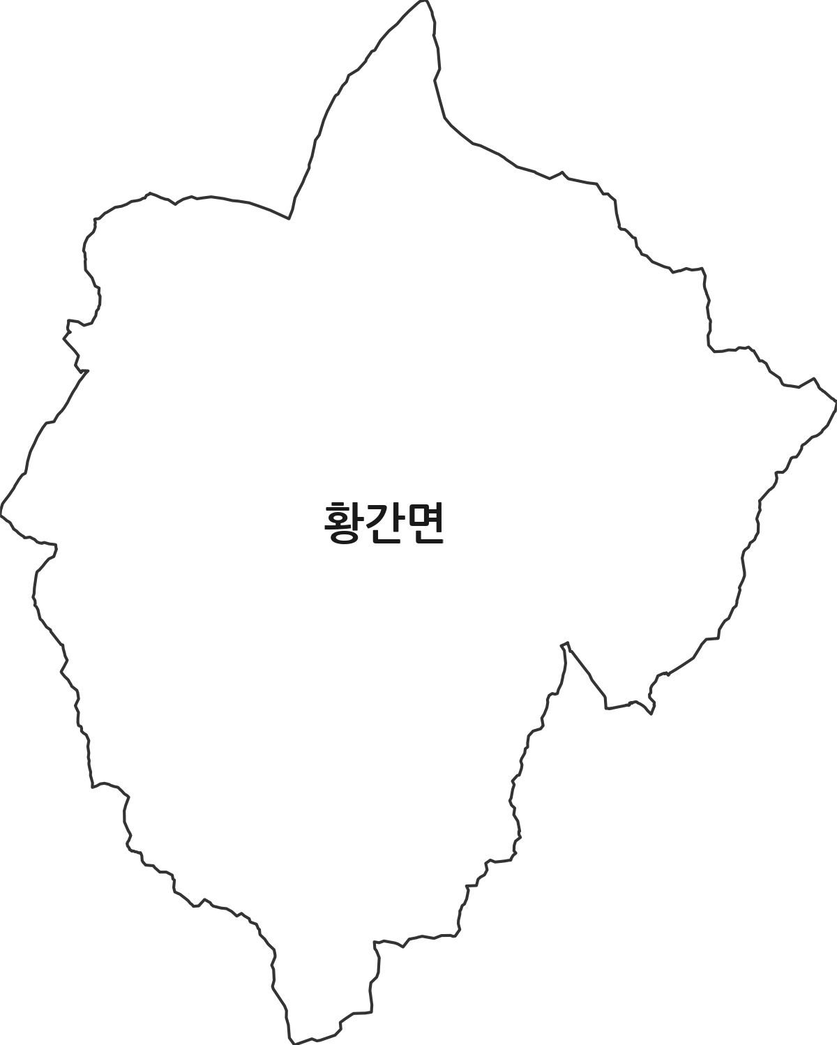 충청북도 영동군 황간면 법정동 행정구역 경계 지도