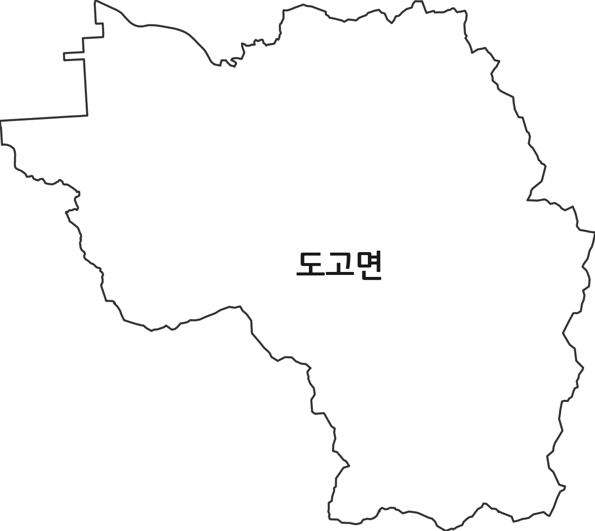 충청남도 아산시 도고면 행정동 행정구역 경계 지도