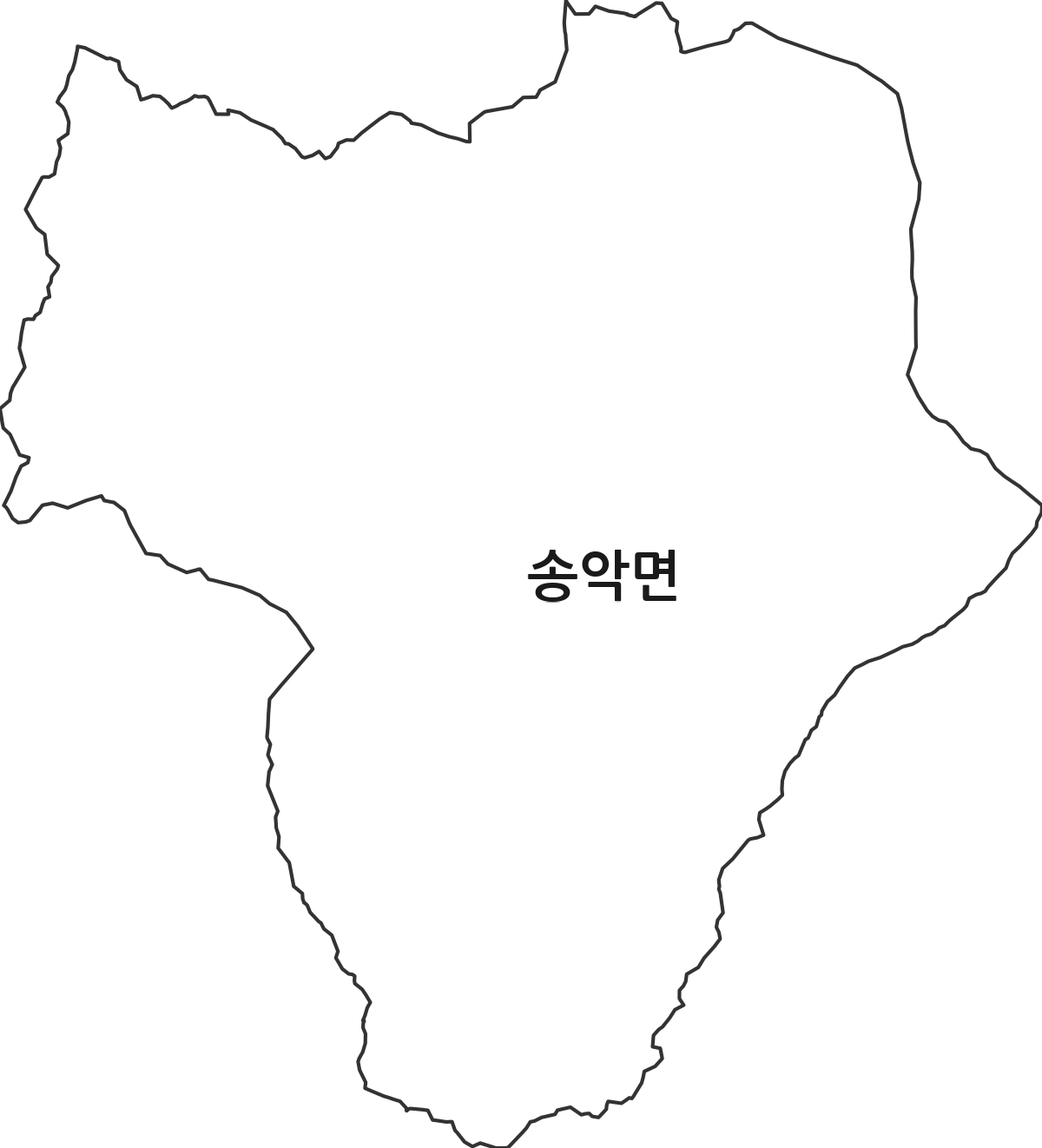 충청남도 아산시 송악면 행정동 행정구역 경계 지도