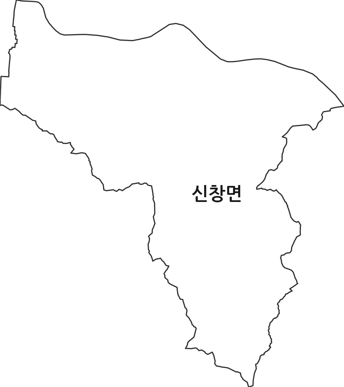 충청남도 아산시 신창면 행정동 행정구역 경계 지도