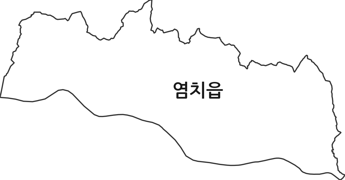 충청남도 아산시 염치읍 행정동 행정구역 경계 지도