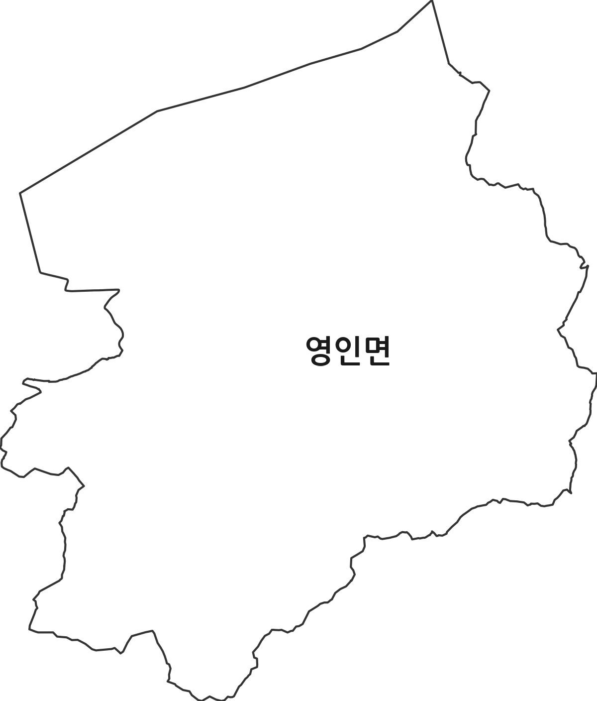 충청남도 아산시 영인면 행정동 행정구역 경계 지도