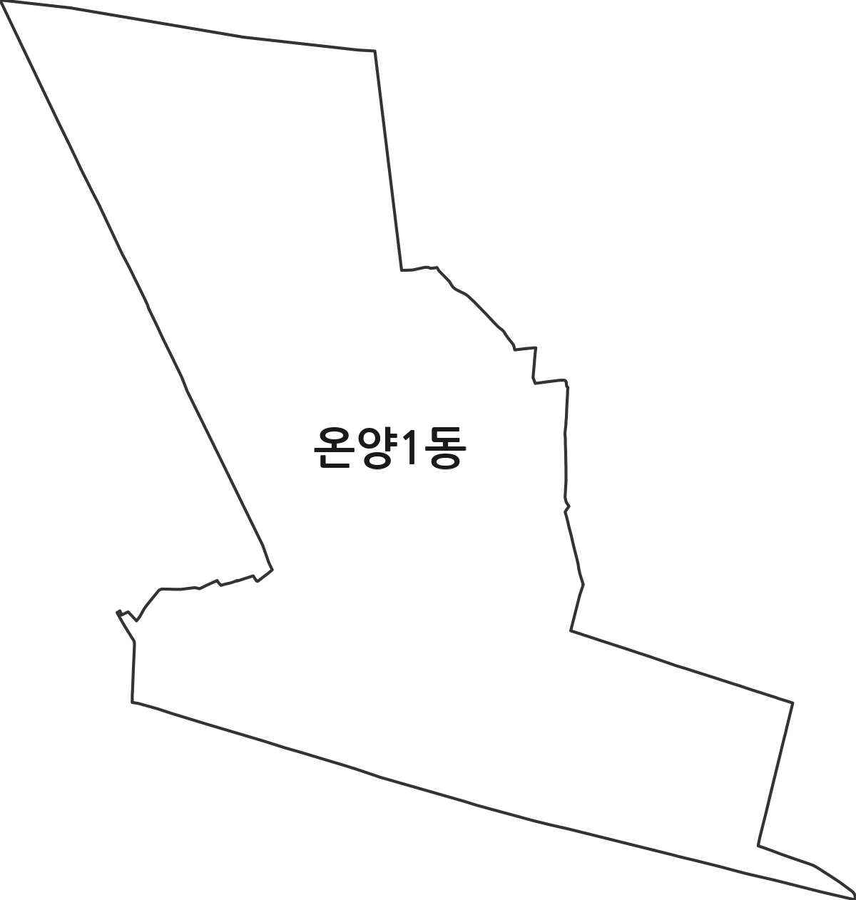 충청남도 아산시 온양1동 행정동 행정구역 경계 지도