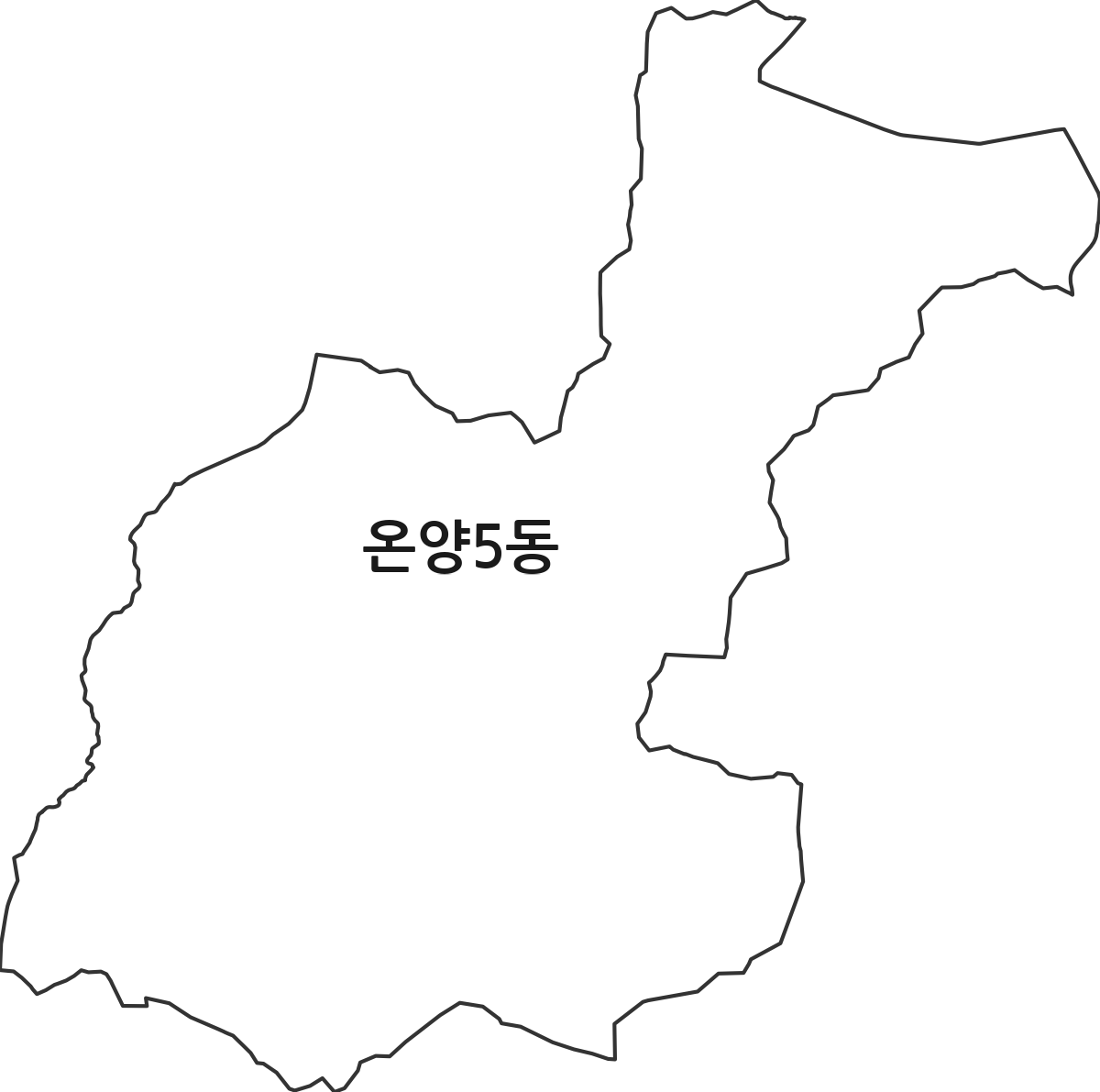 충청남도 아산시 온양5동 행정동 행정구역 경계 지도
