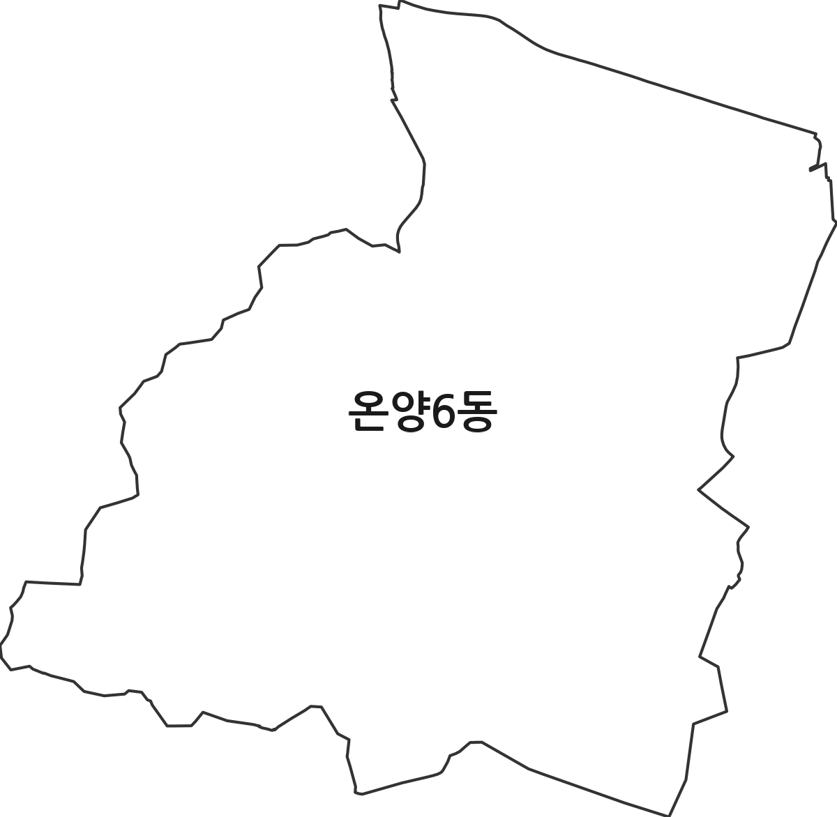 충청남도 아산시 온양6동 행정동 행정구역 경계 지도