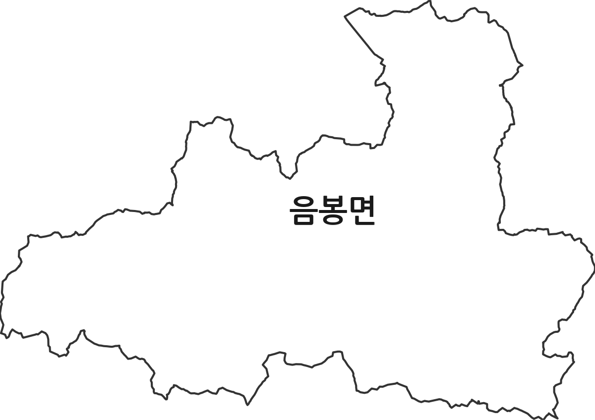 충청남도 아산시 음봉면 행정동 행정구역 경계 지도