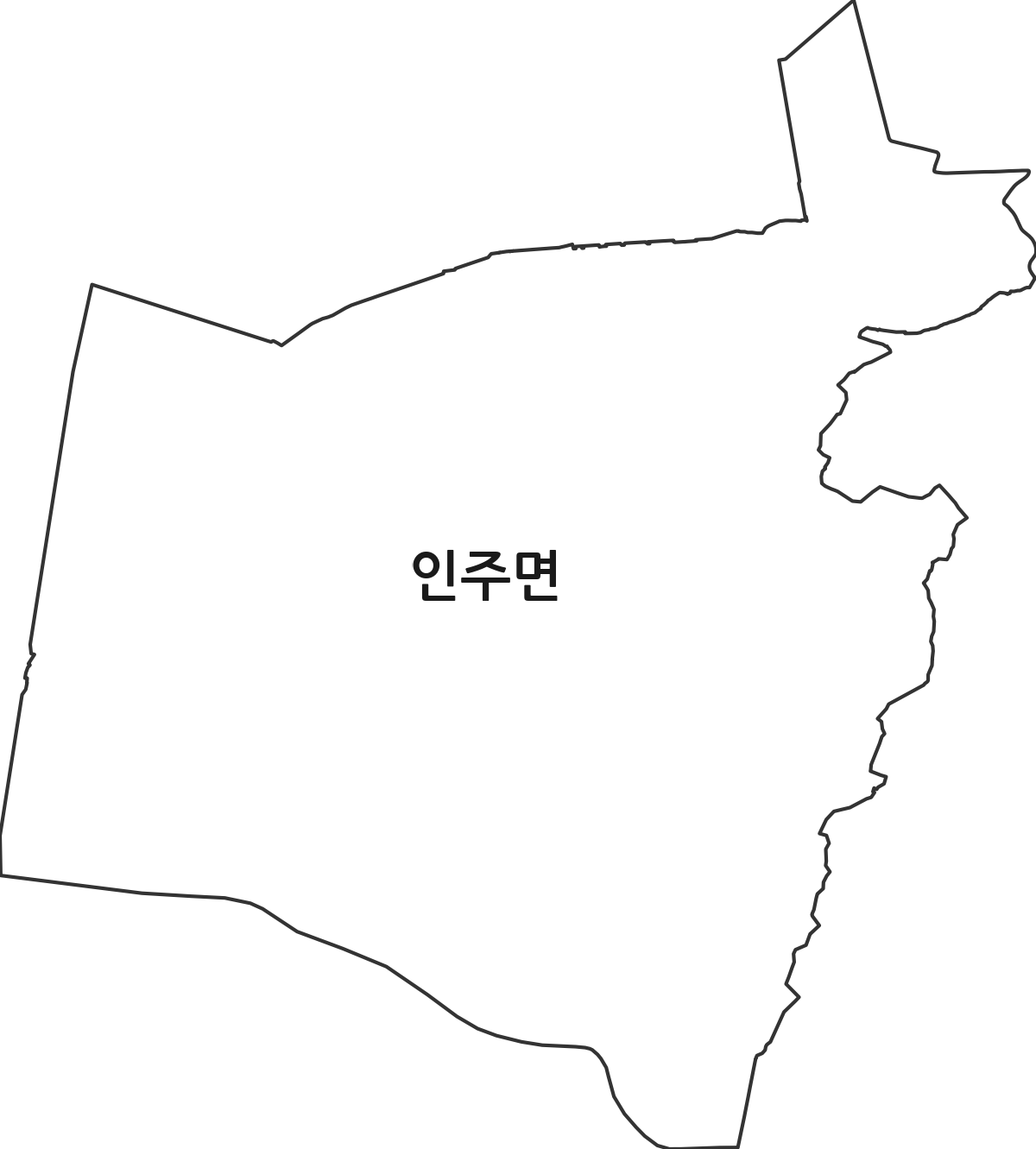 충청남도 아산시 인주면 행정동 행정구역 경계 지도