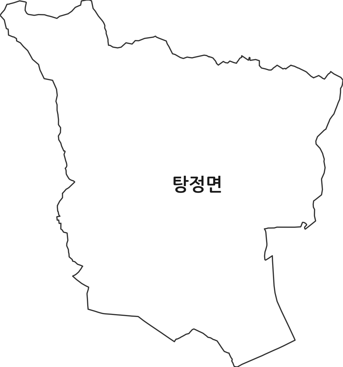 충청남도 아산시 탕정면 행정동 행정구역 경계 지도
