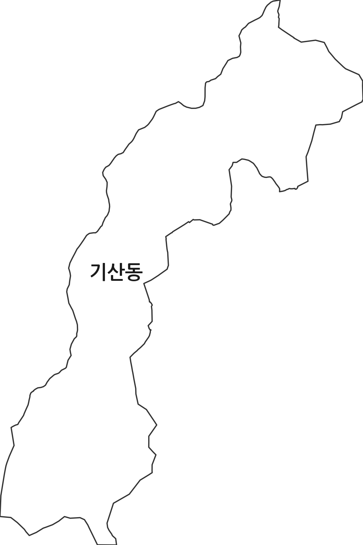 충청남도 아산시 기산동 법정동 행정구역 경계 지도