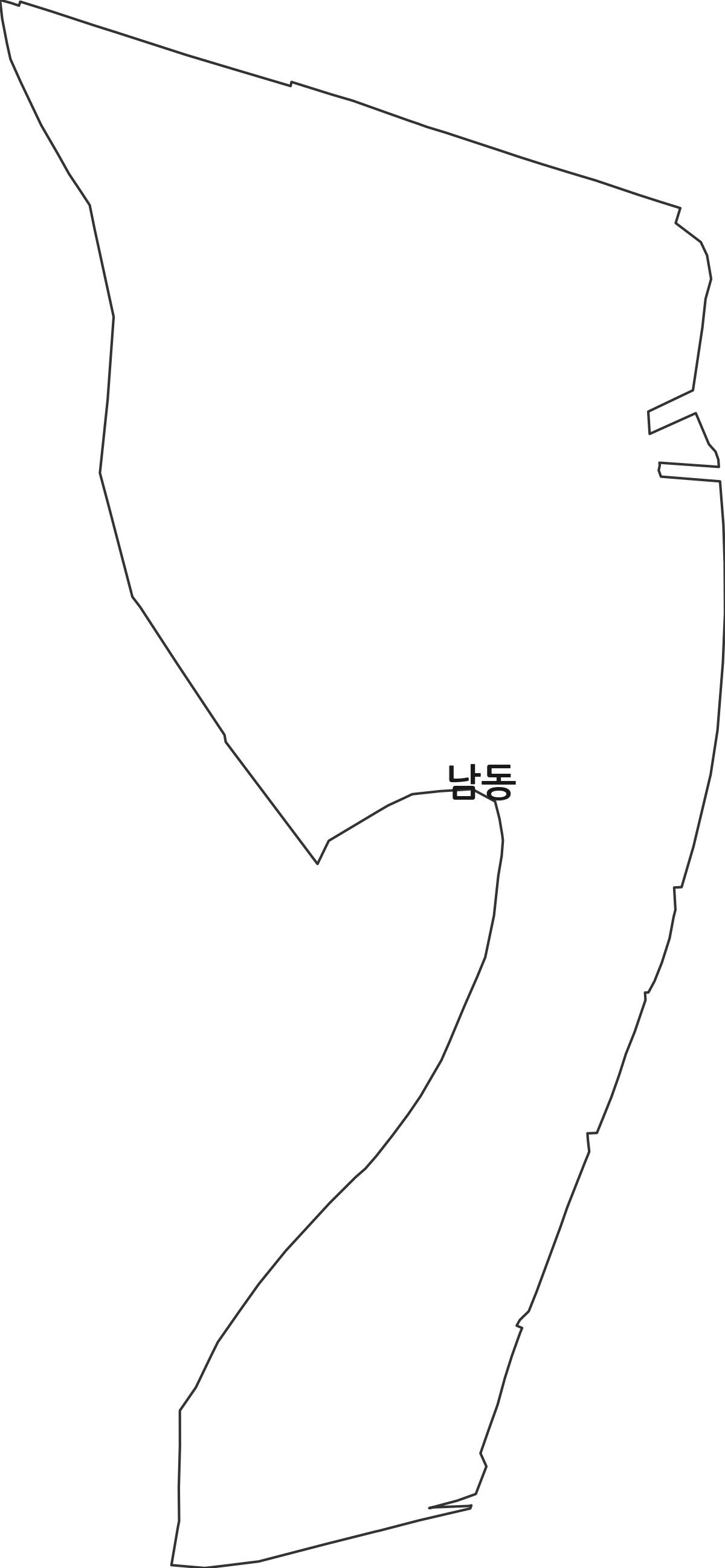 충청남도 아산시 남동 법정동 행정구역 경계 지도