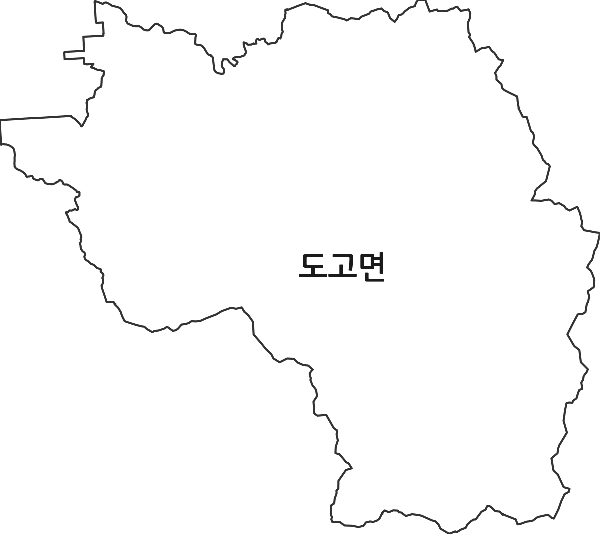 충청남도 아산시 도고면 법정동 행정구역 경계 지도