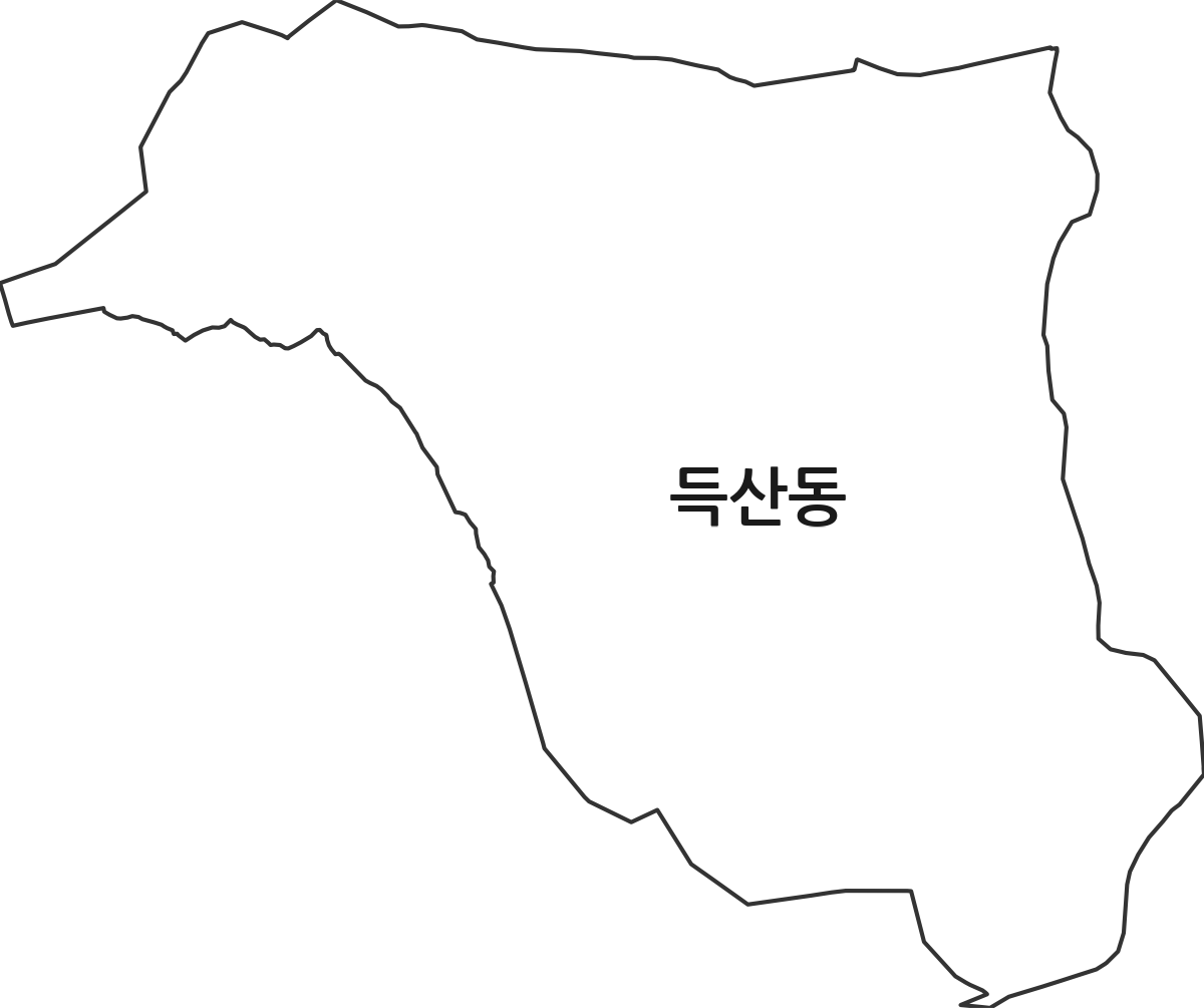 충청남도 아산시 득산동 법정동 행정구역 경계 지도