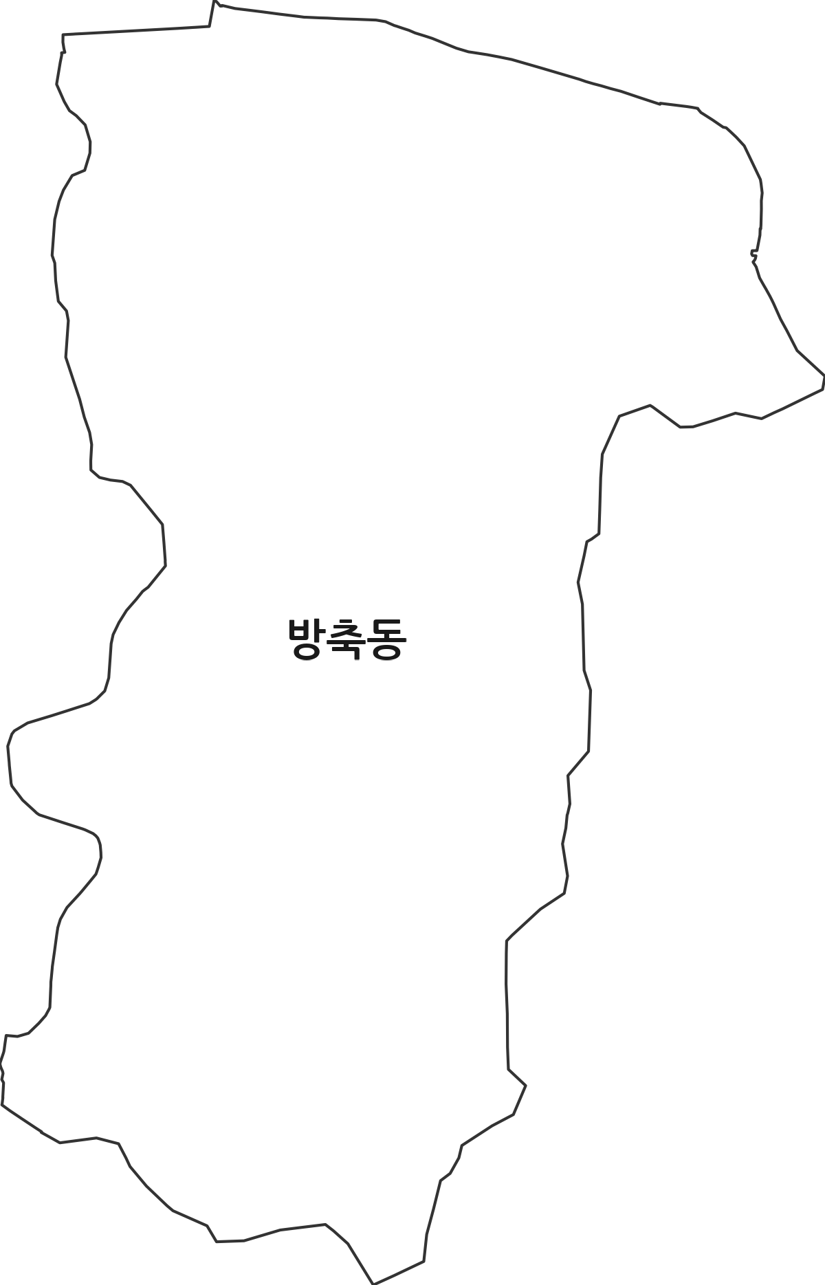 충청남도 아산시 방축동 법정동 행정구역 경계 지도