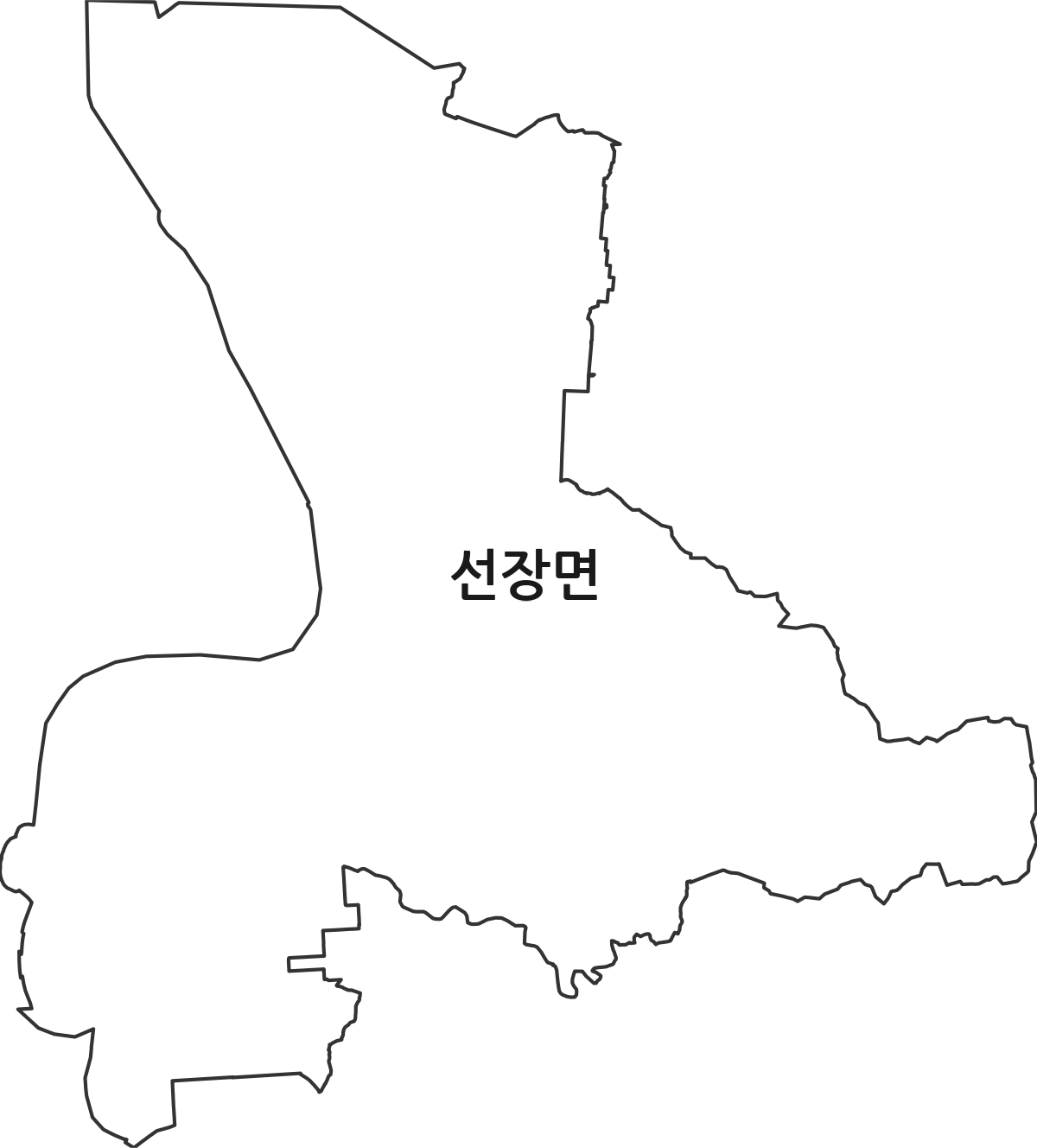 충청남도 아산시 선장면 법정동 행정구역 경계 지도