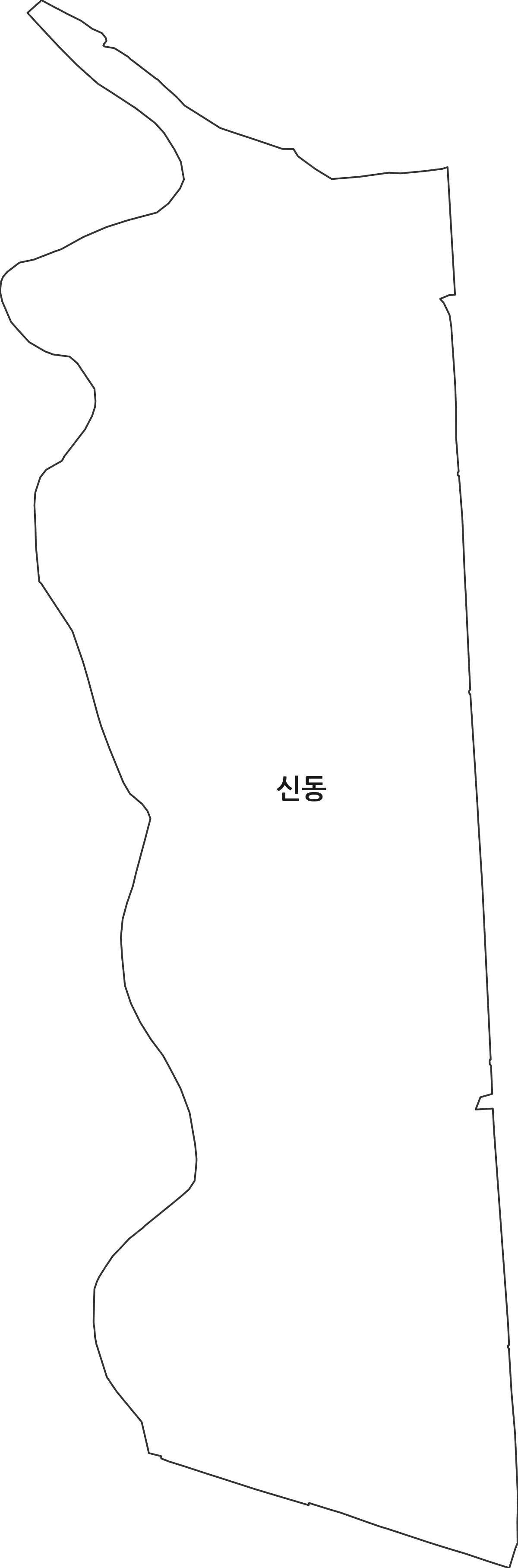 충청남도 아산시 신동 법정동 행정구역 경계 지도