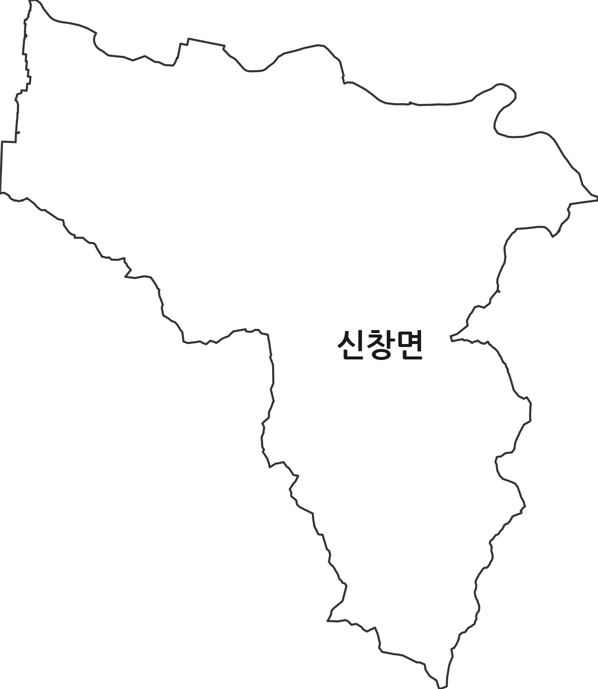 충청남도 아산시 신창면 법정동 행정구역 경계 지도