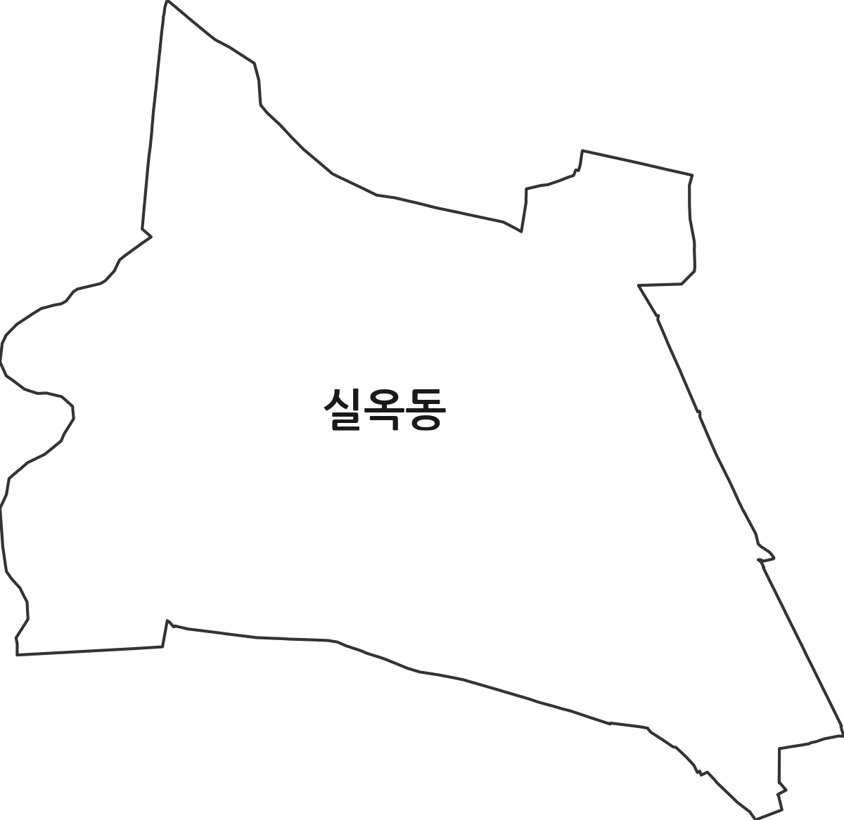충청남도 아산시 실옥동 법정동 행정구역 경계 지도