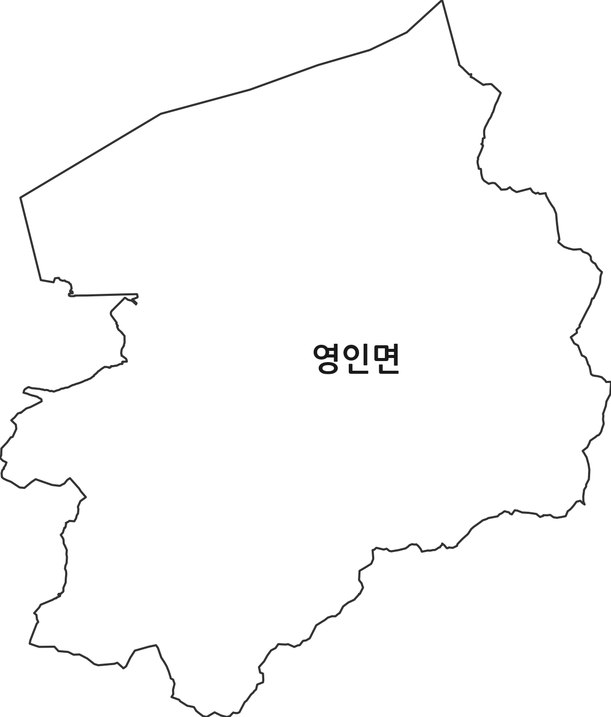 충청남도 아산시 영인면 법정동 행정구역 경계 지도