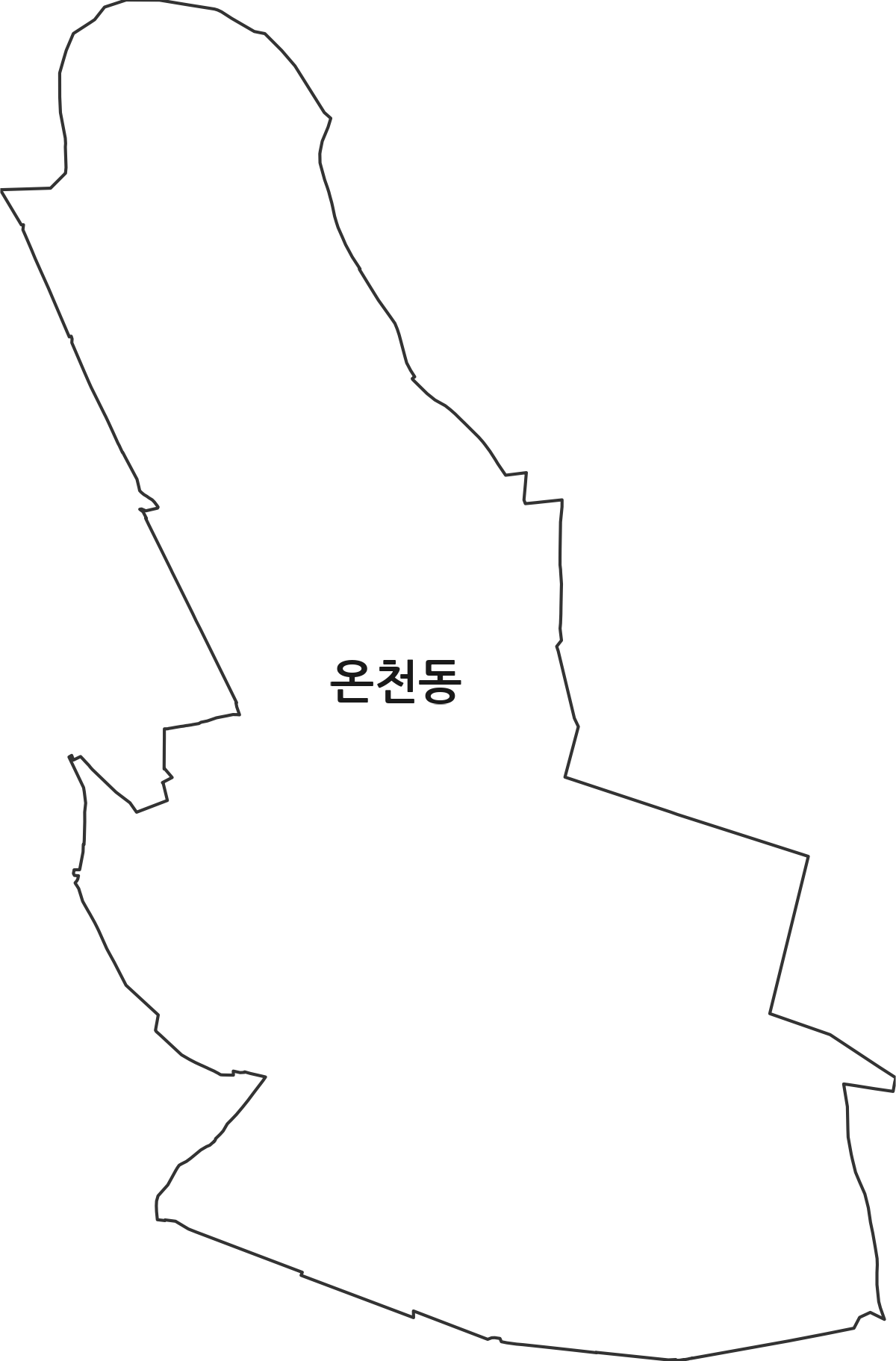 충청남도 아산시 온천동 법정동 행정구역 경계 지도