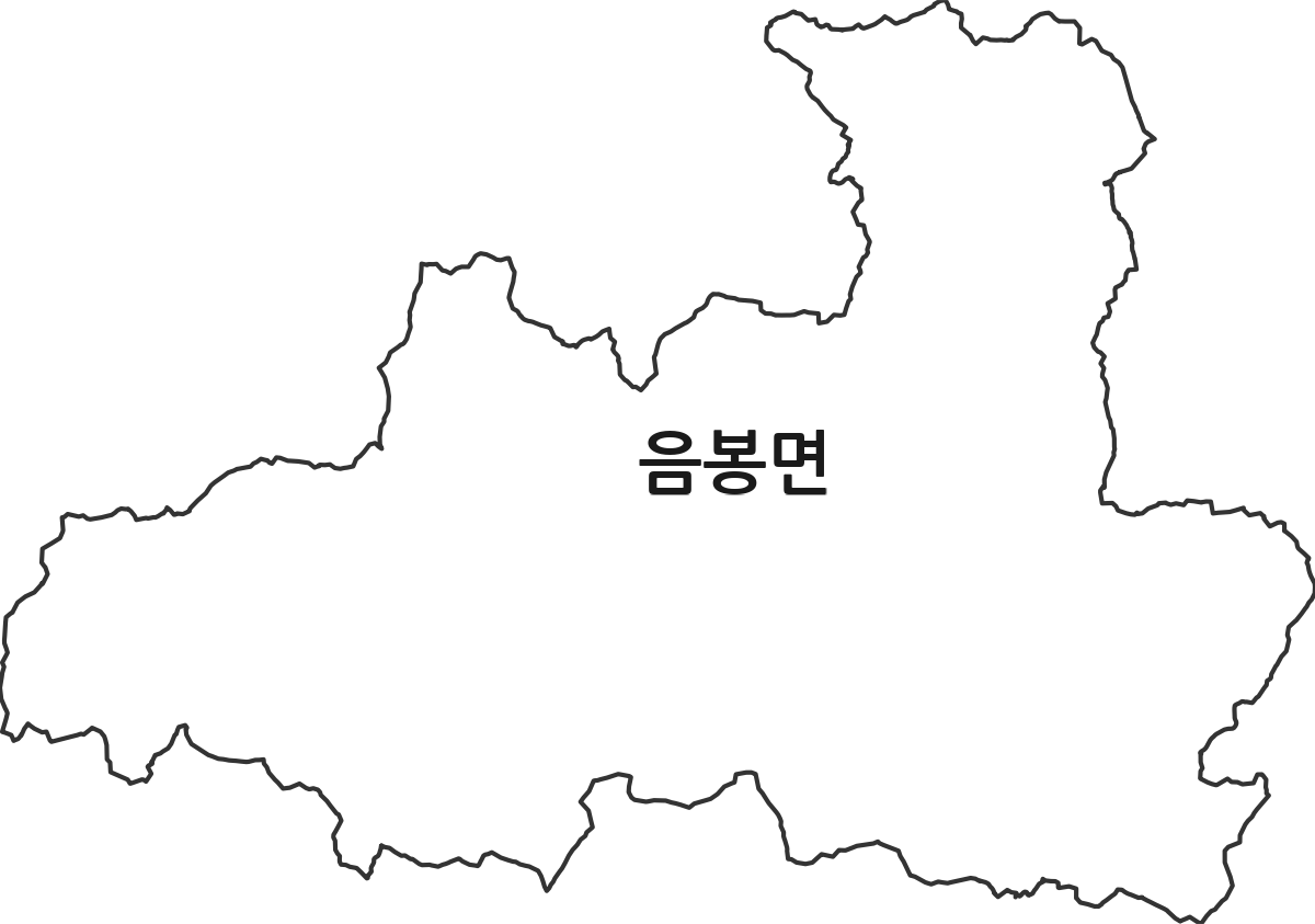 충청남도 아산시 음봉면 법정동 행정구역 경계 지도