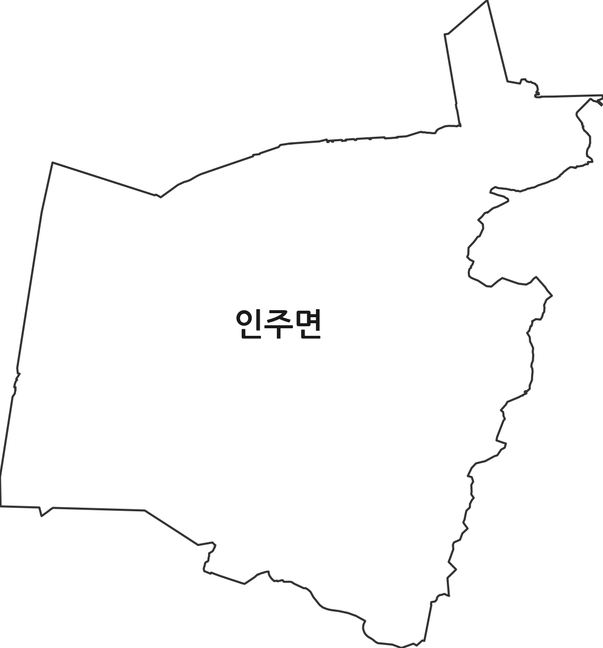충청남도 아산시 인주면 법정동 행정구역 경계 지도