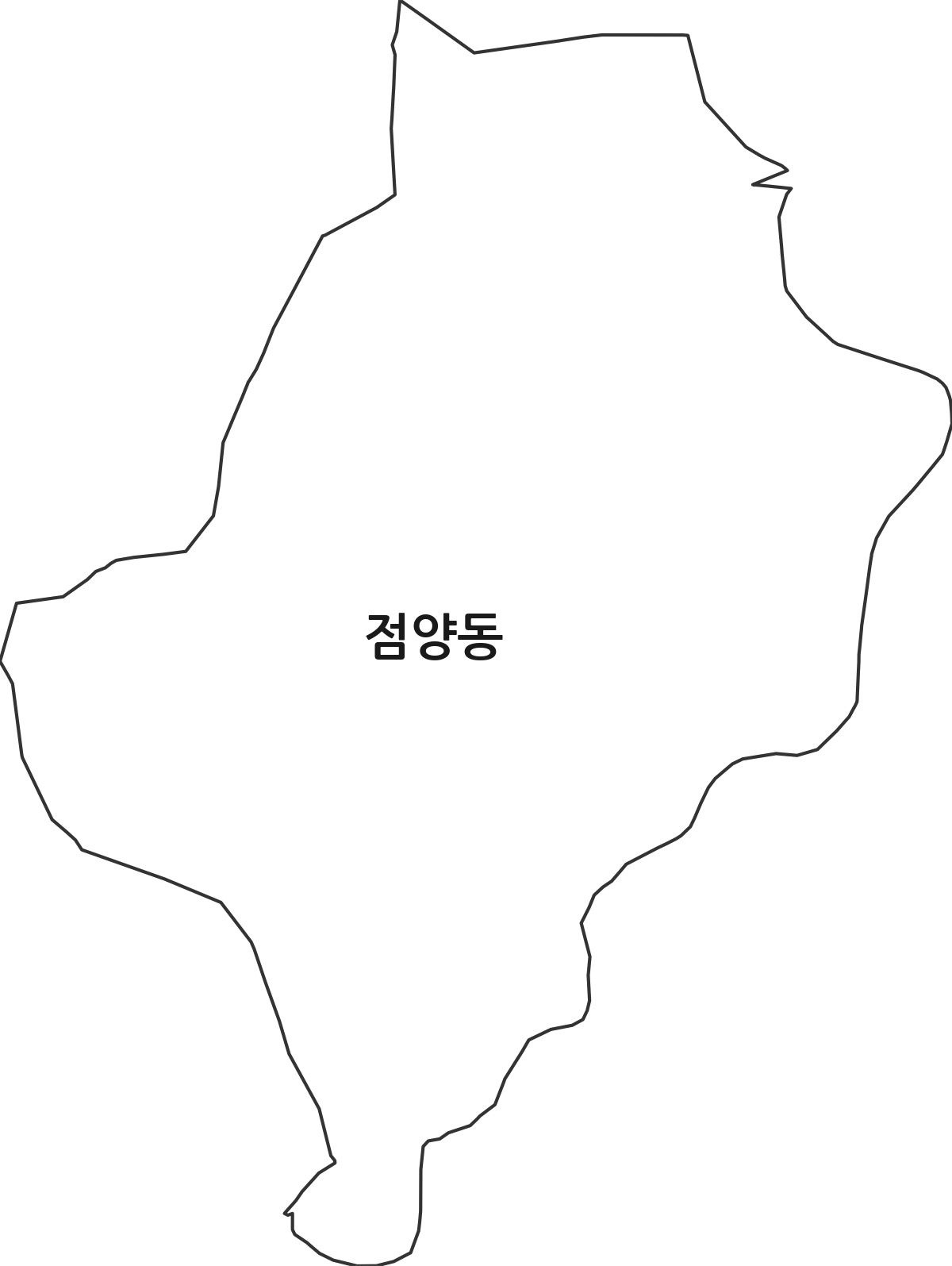 충청남도 아산시 점양동 법정동 행정구역 경계 지도