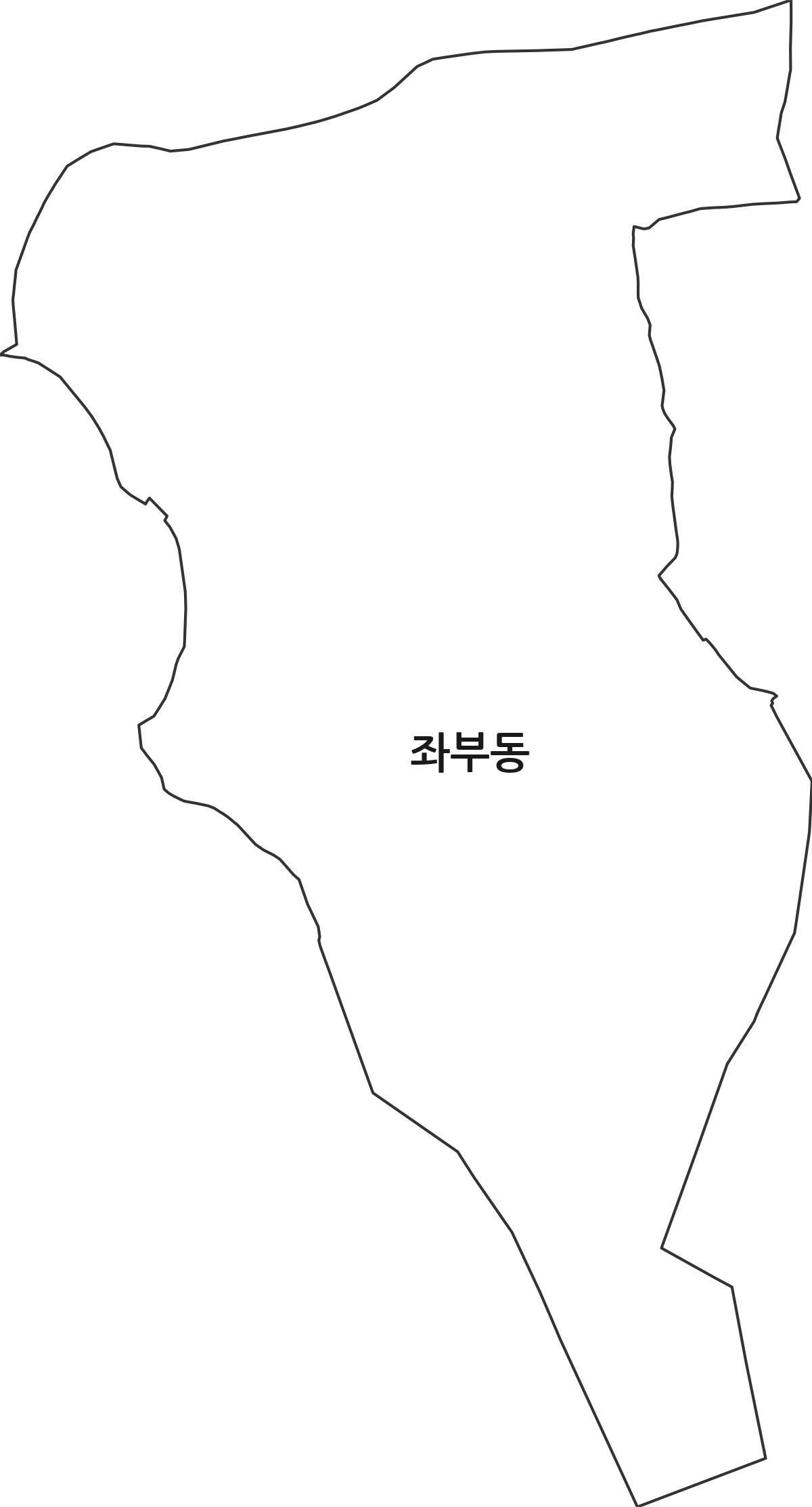 충청남도 아산시 좌부동 법정동 행정구역 경계 지도