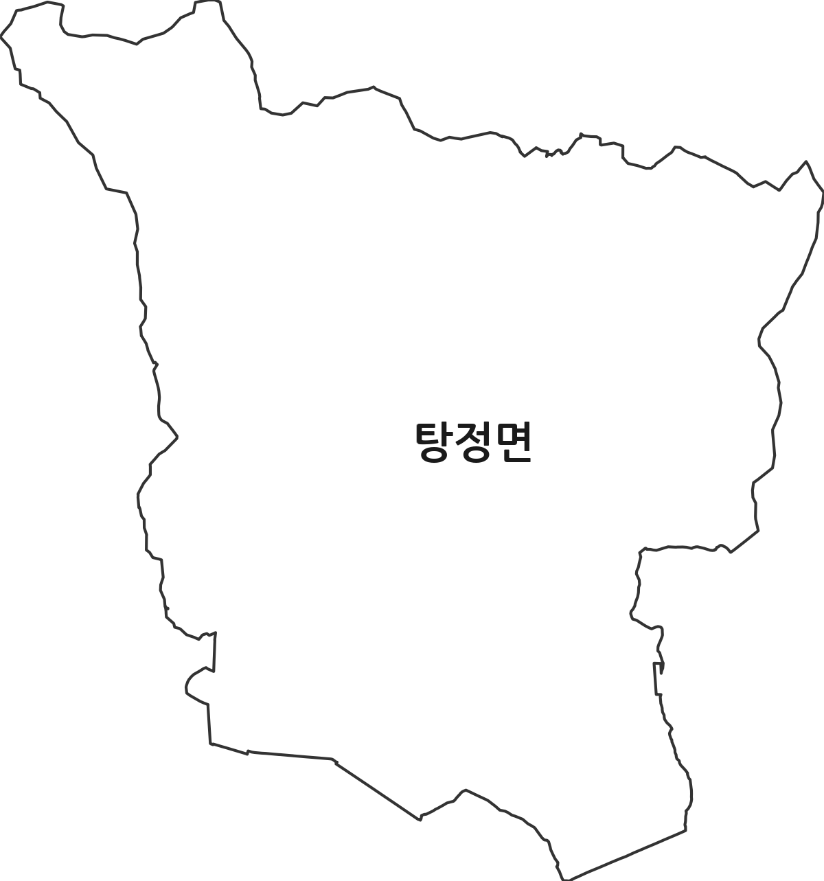 충청남도 아산시 탕정면 법정동 행정구역 경계 지도
